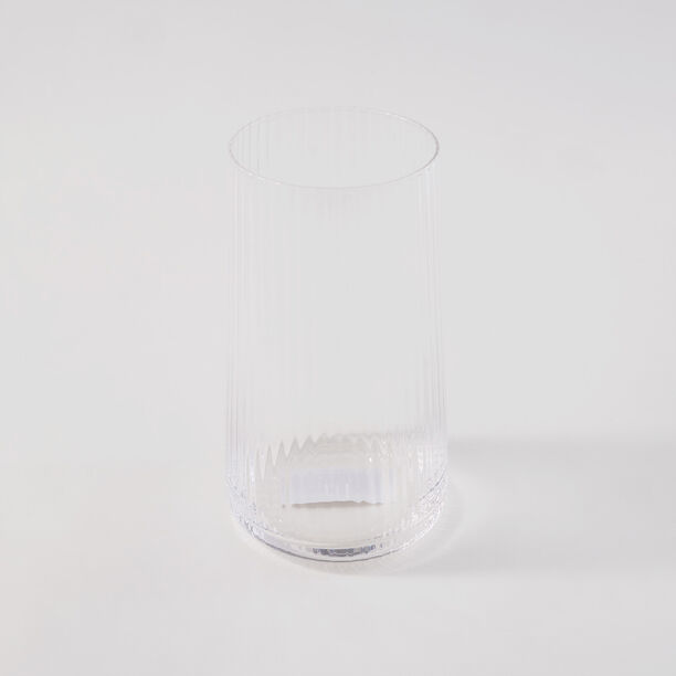 La Mesa 4 Pcs Ribbed Highball Glass Set, Clear 8*8*14.2 Cm image number 2
