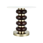 Side Table Glass Base And Marble Top 41*45 cm image number 1