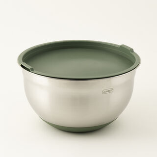Alberto Ss Salad Bowl With Lid Green 26Cm