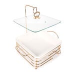 Square Food Warmer Set With Candle Stand Silver image number 2