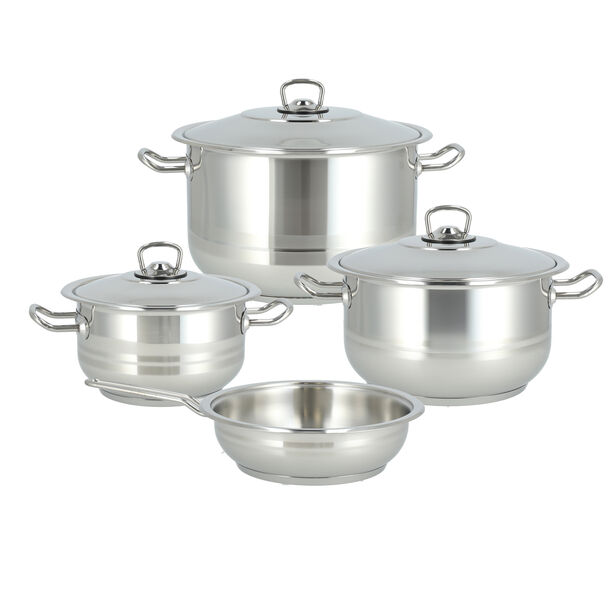 Alberto 7 piece stainless steel cookware set image number 0