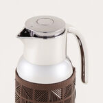 Dallaty Stainless Steel Thermos with Leather Touch, Brown, 1.3L image number 2