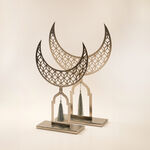 Homez Ramadan decorative cresct design, silver 40*9*25cm image number 3