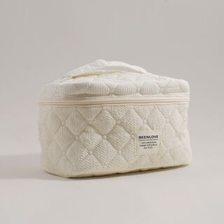 بنتولا حقيبة تخزين مكياج قماشية 23.5*16*15سم، أبيض