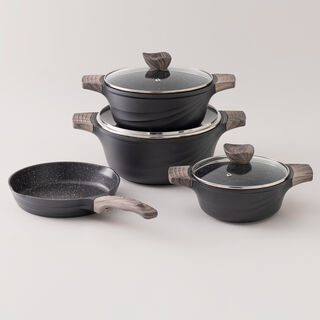 Alberto almuinum 7pcs cookware set, green