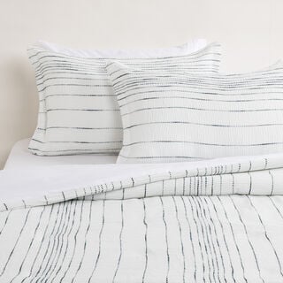 كوتاج طقم لحاف توين 6 قطع مخطط أبيض، 240*160سم