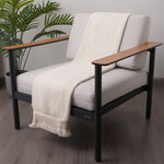 كوتاج بطانية منسوجة 100% أكريليك قابلة للعكس 130*170سم، بيج image number 3