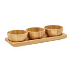 Alberto 3 Picese Bamboo Dip Bowls Set On Base image number 1