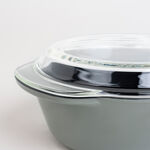 Alberto green glass casserole with lid 1.5l image number 3
