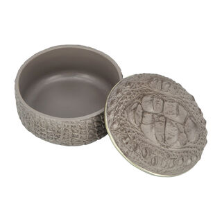 Faux Croc Skin Texture Decorative Box Grey