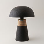 هومز مصباح طاولة خشب ومعدن، أسود 30*30*42 سم image number 0