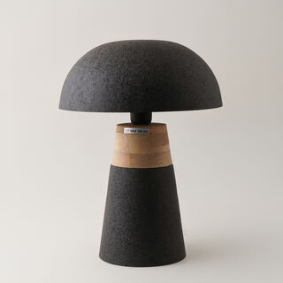 هومز مصباح طاولة خشب ومعدن، أسود 30*30*42 سم