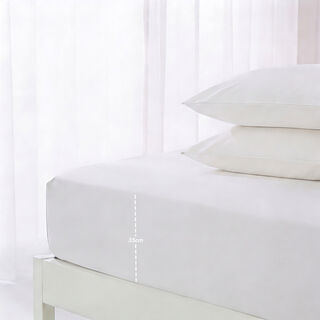 Boutique Blanche Fitted Sheet 100% Tencel 300Tc Full, White 140*200 Cm