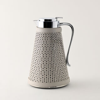 Dallaty 1L stainless steel vacuum flask silver & beige