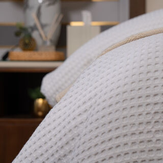 2 Piesce Heavy Waffle Structured Twin Size Comforter Set