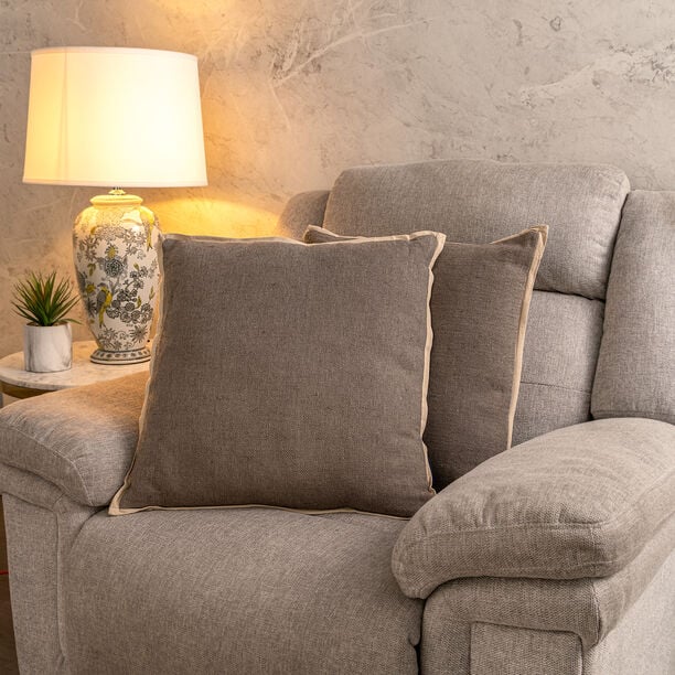 Cottage Linen Cotton Cushion 50 * 50 cm Dark & Light Grey image number 0