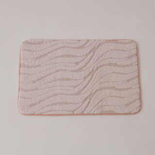 كوتاج دعاسة حمام من الفرو الصناعي، وردي 60*40*1 سم