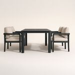 Homez Aluminum Outdoor Dining Table With Fabric Cushion, Grey image number 2