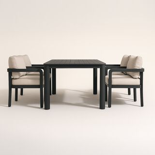 Homez Aluminum Outdoor Dining Table With Fabric Cushion, Grey