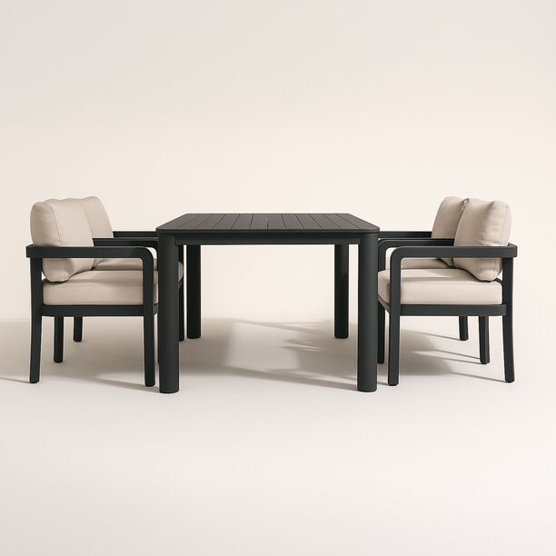 Homez Aluminum Outdoor Dining Table With Fabric Cushion, Grey image number 2