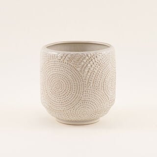 هومز أصيص نبات خزفي بيج 17.1*17.1*16.5 سم