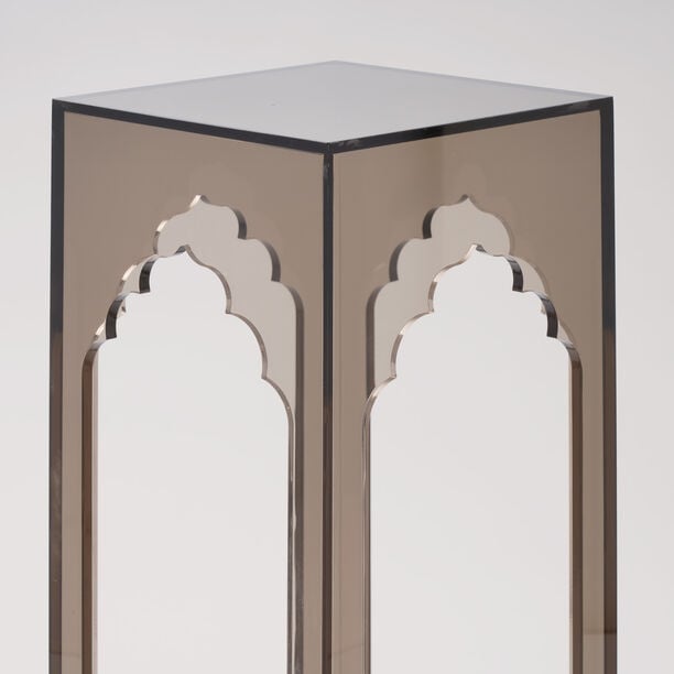 Qurtuba Gateway Acrylic Side Table, Smoked Grey, 22.8*22.8*51 cm image number 2