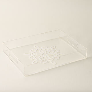 Dallaty acrylic tray with white pattern 40*30*6H cm