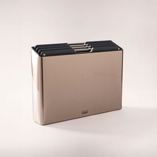 جوزيف جوزيف طقم لوح تقطيع فولاذي 4 قطع باللون الأسود والروز قولد