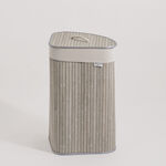 Homez triangle bamboo laundry hamper 58L, grey image number 0