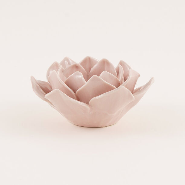 Homez Peaceful Peach Tea Light Holder Blush Pink 10.5*11.5*4.8 Cm image number 2