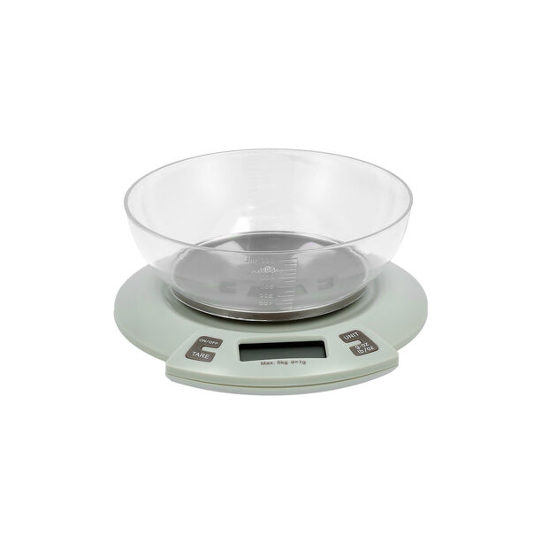 Alberto digital white kitchen scale 5kg with bowl image number 2