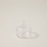Alberto transparent glass candy jar with lid 12*13 cm image number 0