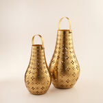 Lucerna Ramadan Lanterns Stainless Steel, Gold 20*20*34Cm image number 3