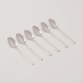 بنتولا طقم ملاعق شاي ستانلس ستيل بلمعة مرآة 6 قطع 2.5 ملم