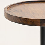 Homez side table wood and marble in brown, 50*32*32cm image number 1
