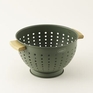 Alberto Colander With Bamboo Handle Metal Green