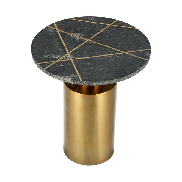 MARBLE ROUND SIDE TABLE WITH STEEL image number 3