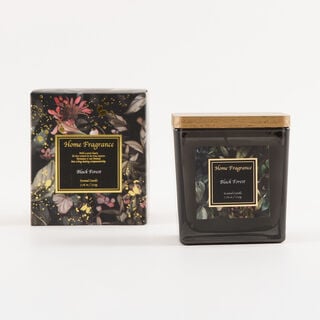 Homez scented glass candle black forest, 220g