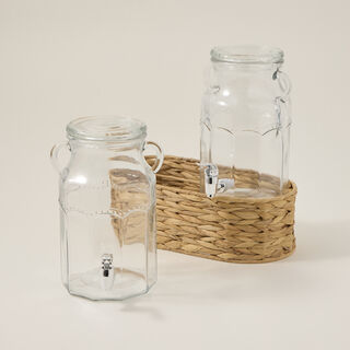 Alberto glass juice jar set with basket 2pcs/3100 ml