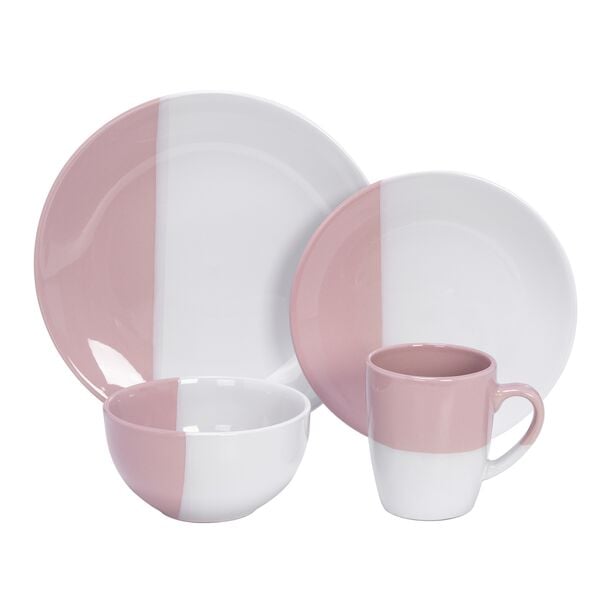 La Mesa 16 Pieces Dinner Set Serve 4 Compact Gif Light Pink image number 1