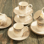 La Mesa Gold Leaf Coffee Cup Set 12 Pieces  image number 3