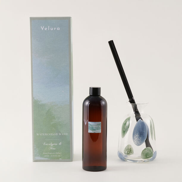 هومز فواحة عطور زجاج مع أعواد، رائحة الأوكالبتوس والطحالب 400 مل image number 0