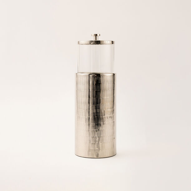 La Mesa large silver metal container 11*11*34 Cm image number 2
