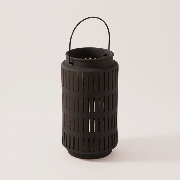 Homez Ceramic Lantern, Dark Grey 15.5*15.5*28Cm image number 1
