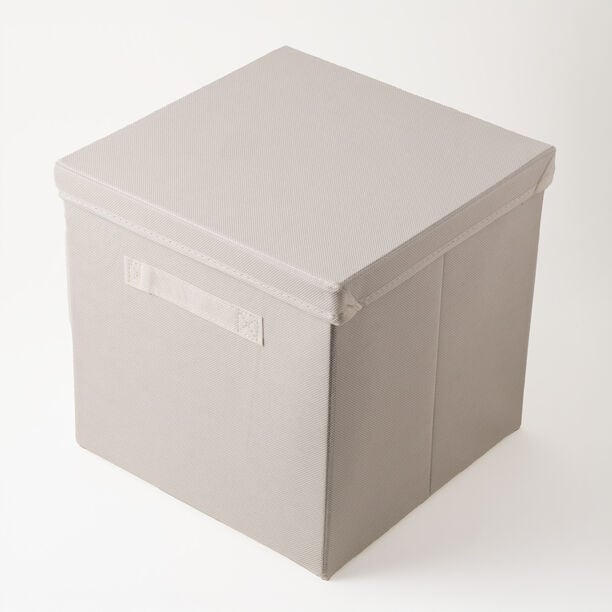 Homez Clothes Organizer Storage Box Polyester, Beige 34*34*25Cm image number 0