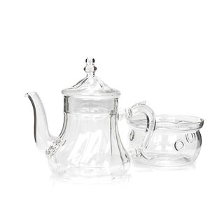 1 Pcs Borosilicate Glass Tea Pot+Heater Set 750Ml