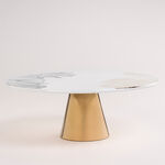 La Mesa gold porcelain cake stand with base image number 1