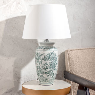 Table Lamp White With Patern 17X17X46Cm