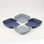 طقم صواني تجهيز وجبات بلاستيك 4 قطع image number 0