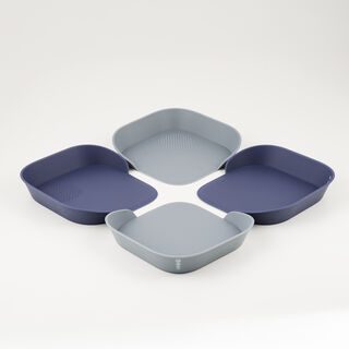 طقم صواني تجهيز وجبات بلاستيك 4 قطع